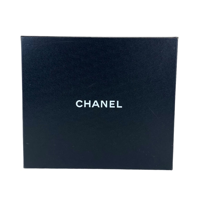 未使用 シャネル CHANEL サンダル パール レザー ブラック 黒 ゴールド