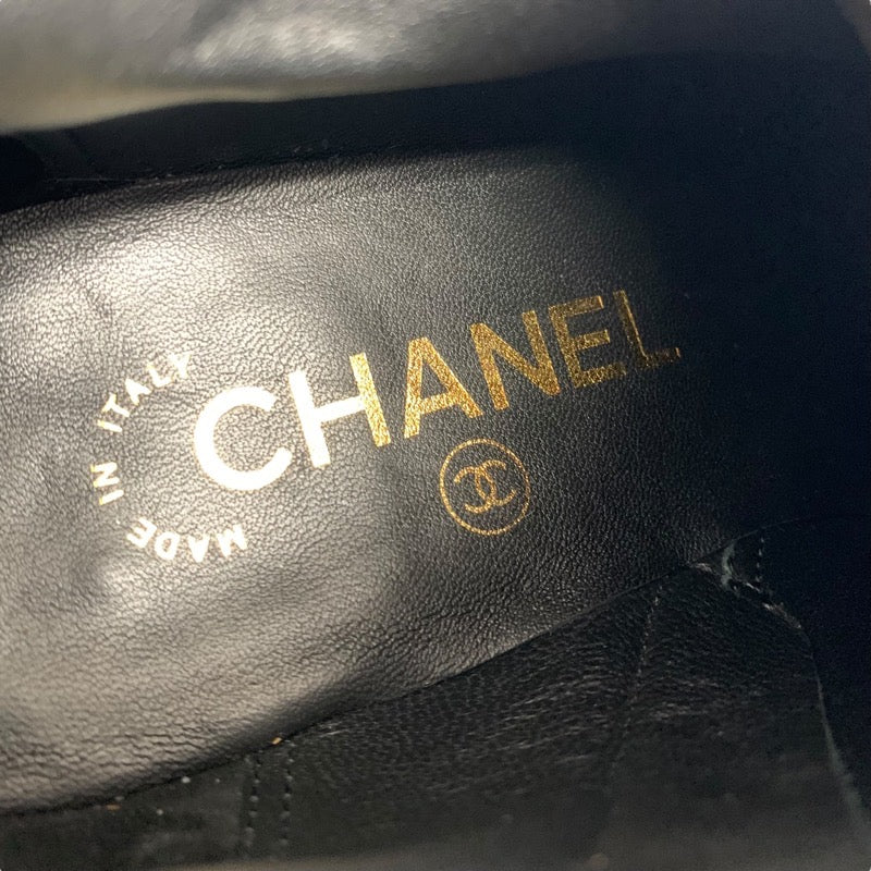 シャネル CHANEL ブーツ ショートブーツ 靴 シューズ レザー ファブリック ブーティ ココマーク パール