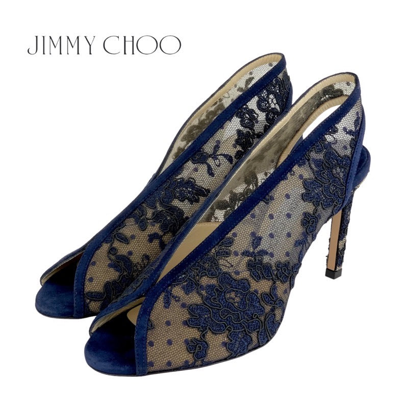 ジミーチュウ JIMMY CHOO サンダル 靴 シューズ レース ネイビー