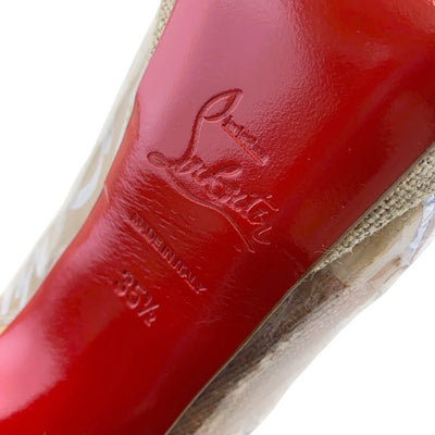 クリスチャンルブタン Christian Louboutin サンダル 靴 シューズ PVC ベージュ系 パンプス レオパード スリングバック クリア プラットフォーム