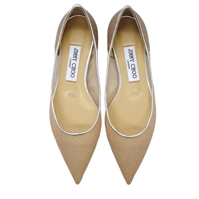 ジミーチュウ JIMMY CHOO LOVE FLAT フラットシューズ 靴 シューズ メッシュ ピンクベージュ パーティーシューズ フォーマルシューズ フラットパンプス