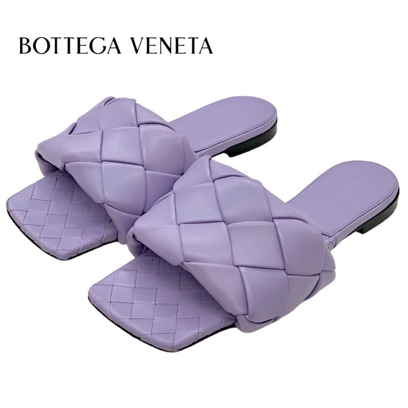 ボッテガヴェネタ BOTTEGAVENETA リド サンダル 靴 シューズ レザー パープル フラットサンダル ミュール イントレチャート