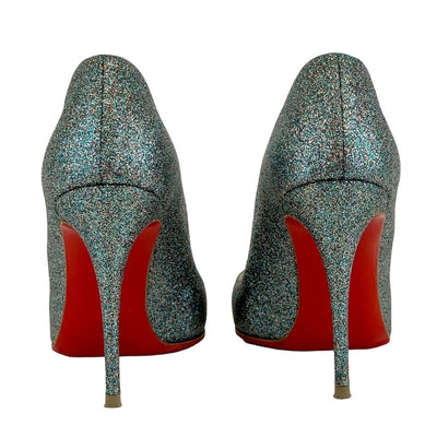 クリスチャンルブタン Christian Louboutin パンプス 靴 シューズ ラメ レザー ブルー系