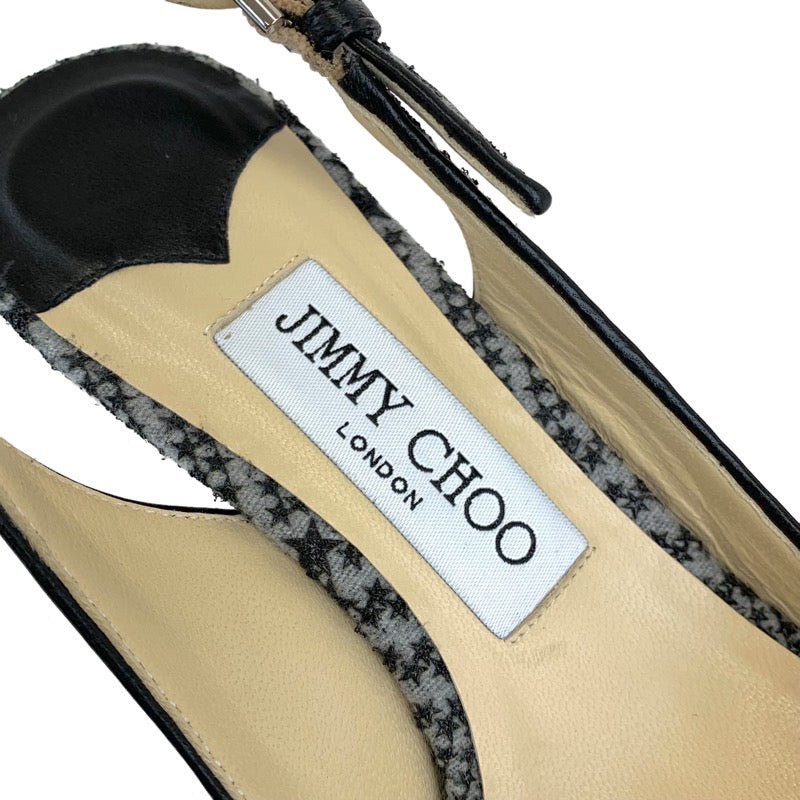 ジミーチュウ JIMMY CHOO パンプス サンダル 靴 シューズ バックストラップ スター ファブリック グレー