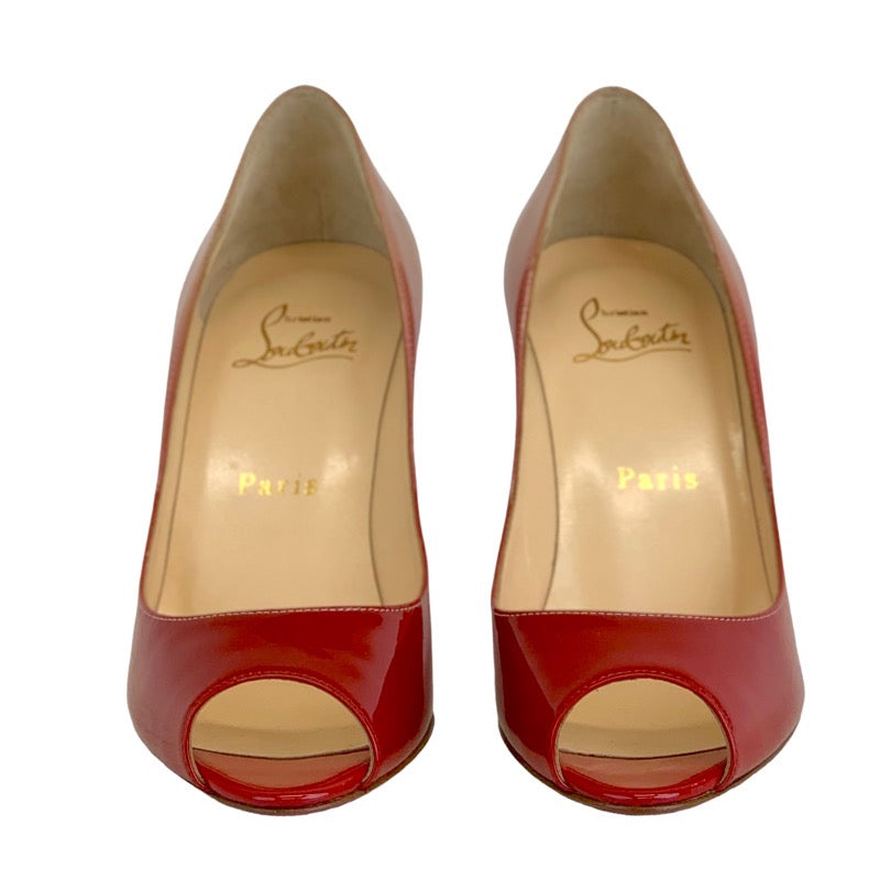 未使用 クリスチャンルブタン Christian Louboutin パンプス 靴 シューズ グラデーション パテント レッド ベージュ