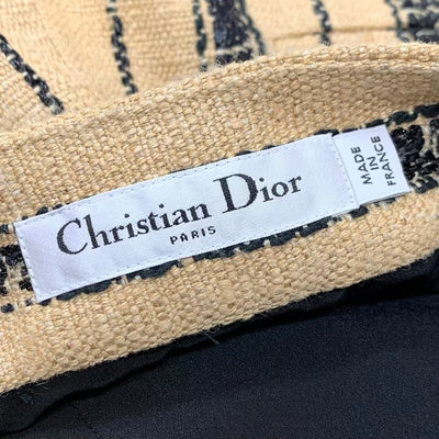 クリスチャンディオール CHRISTIAN DIOR サロペット ベージュ ブラック タッサーシルクジャンプスーツ ボーダー