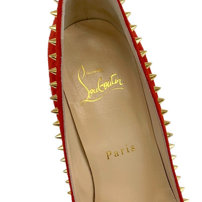 クリスチャンルブタン Christian Louboutin パンプス 靴 シューズ スパイク スタッズ スエード レッド