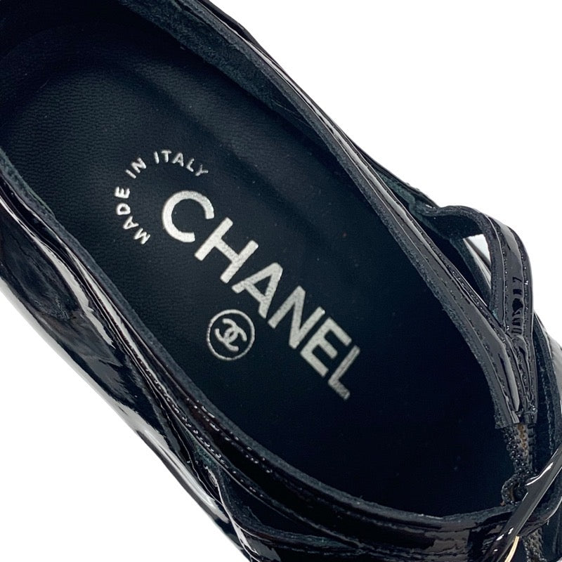 シャネル CHANEL パンプス ストラップベルト パテント ブラック