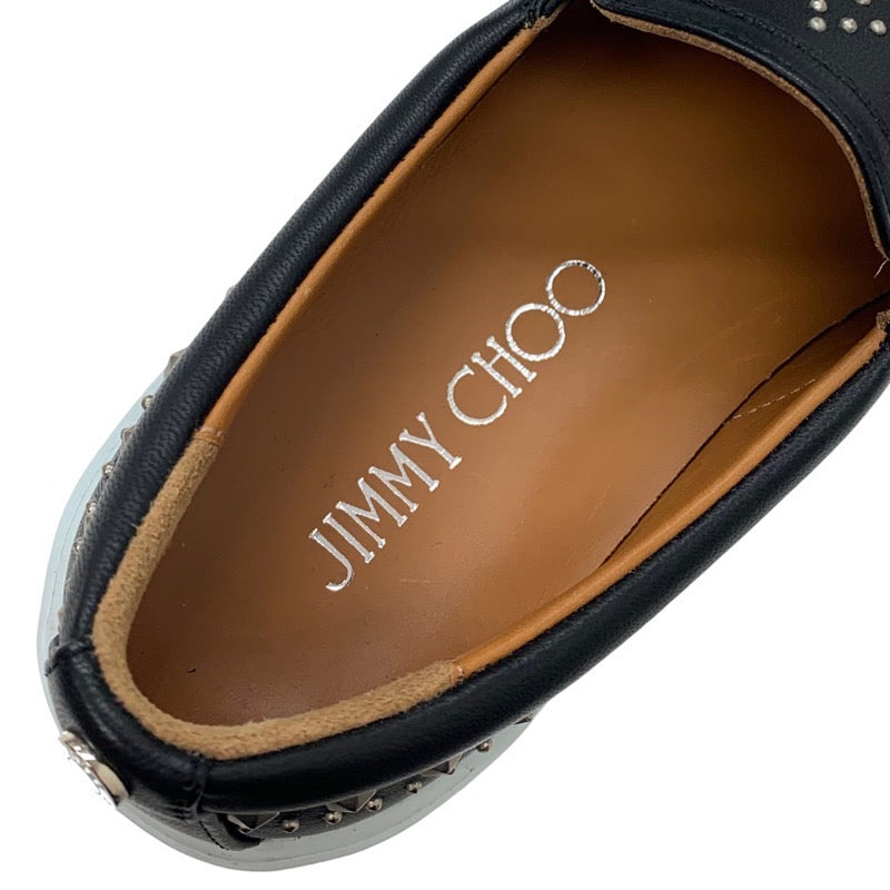 ジミーチュウ JIMMY CHOO スニーカー 靴 シューズ レザー ブラック 未使用 スタッズ スリッポン