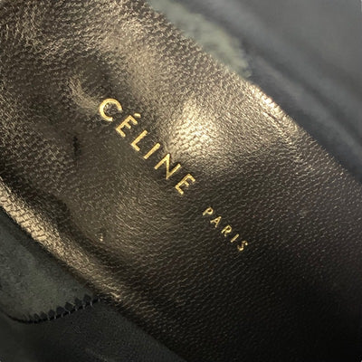 セリーヌ CELINE ブーツ ショートブーツ 靴 シューズ スエード ブラック 黒 シルバー バンバン メタルヒール