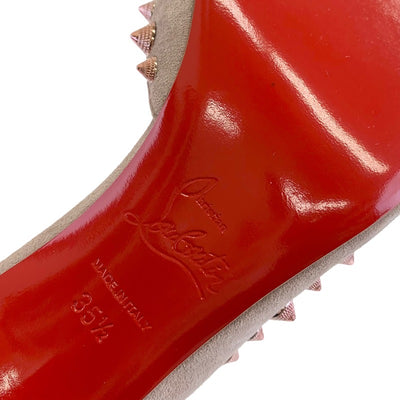 未使用 クリスチャンルブタン Christian Louboutin パンプス 靴 シューズ スパイク スタッズ スエード ピンク系