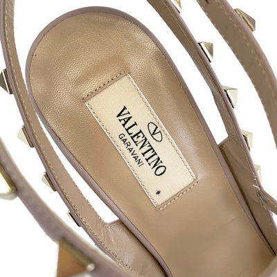 ヴァレンティノ VALENTINO パンプス 靴 シューズ パテント レザー ピンク ピンクベージュ ゴールド 未使用 サンダル ロックスタッズ