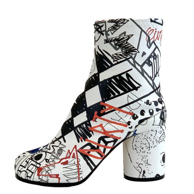 メゾンマルジェラ Maison Margiela ブーツ ショートブーツ 靴 シューズ レザー マルチカラー 未使用 足袋 ペイント