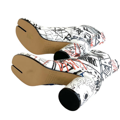 メゾンマルジェラ Maison Margiela ブーツ ショートブーツ 靴 シューズ レザー マルチカラー 未使用 足袋 ペイント