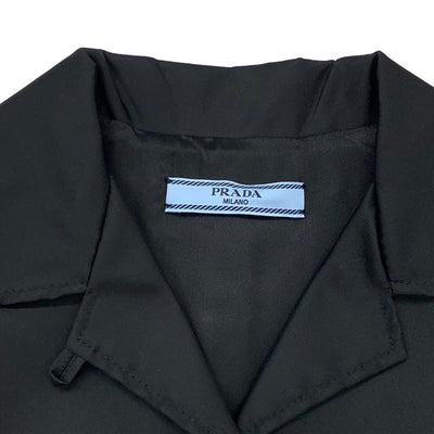 プラダ PRADA ワンピース シャツワンピース RE-NYLON ロゴ 半袖 ブラック