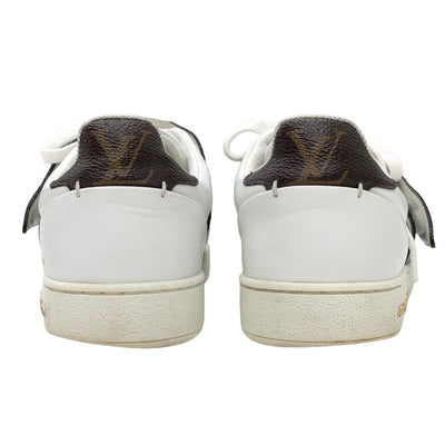 Louis Vuitton LOUIS VUITTON Front Low Sneakers Shoes Leather White Brown Logo