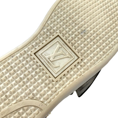 Louis Vuitton LOUIS VUITTON Front Low Sneakers Shoes Leather White Brown Logo