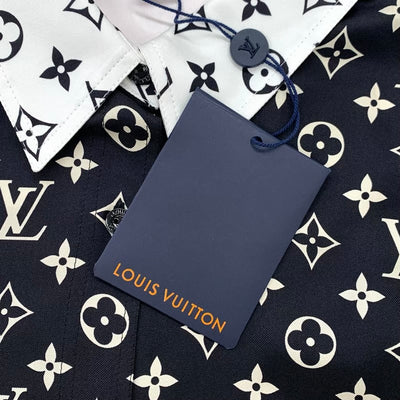 未使用 ルイヴィトン LOUIS VUITTON トップス 長袖シャツ モノグラム シルク マルチカラー