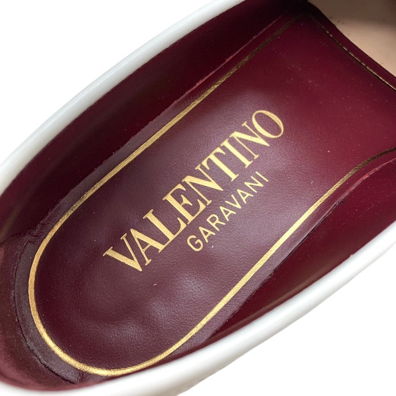 ヴァレンティノ VALENTINO ローファー 革靴 靴 シューズ レザー ホワイト 白 ゴールド V金具 フラットシューズ