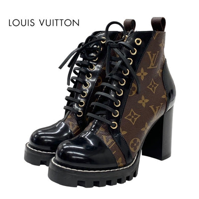 ルイヴィトン LOUIS VUITTON スタートレイルライン ブーツ ショートブーツ 靴 シューズ レザー ブラック ブラウン モノグラム アンクルブーツ