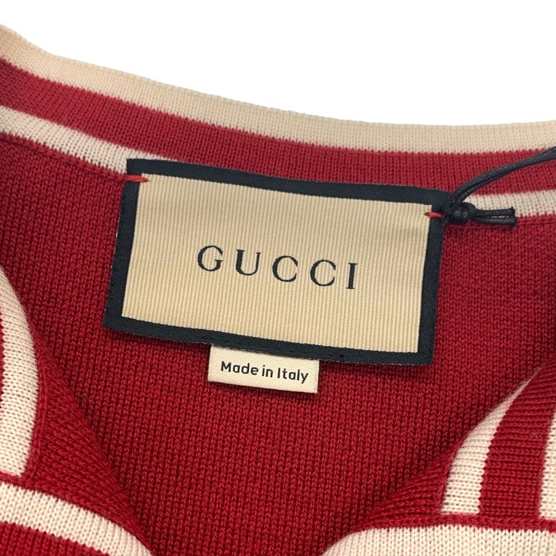 未使用 グッチ GUCCI カーディガン ニット ジャケット GGジャカード ウール レッド