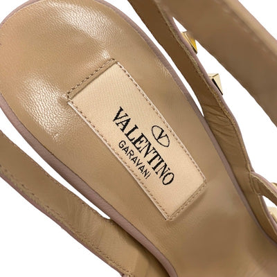 ヴァレンティノ VALENTINO パンプス 靴 シューズ パテント レザー イエロー ピンクベージュ ゴールド 未使用 サンダル ロックスタッズ