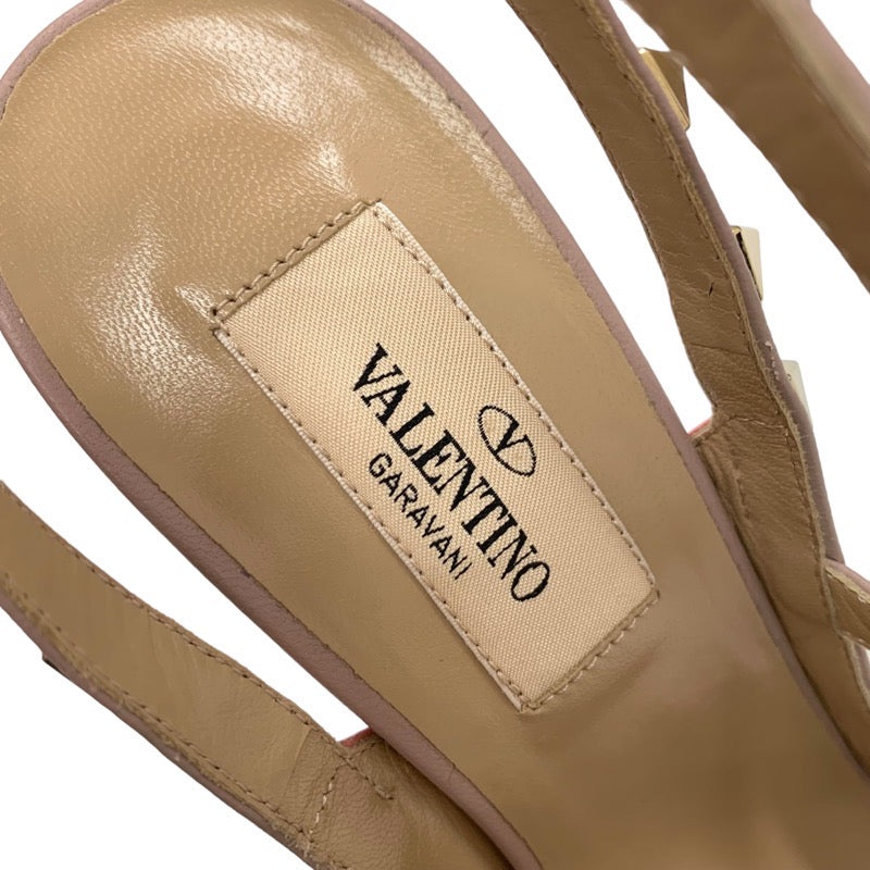 ヴァレンティノ VALENTINO パンプス 靴 シューズ パテント レザー ピンク ピンクベージュ ゴールド 未使用 サンダル ロックスタッズ