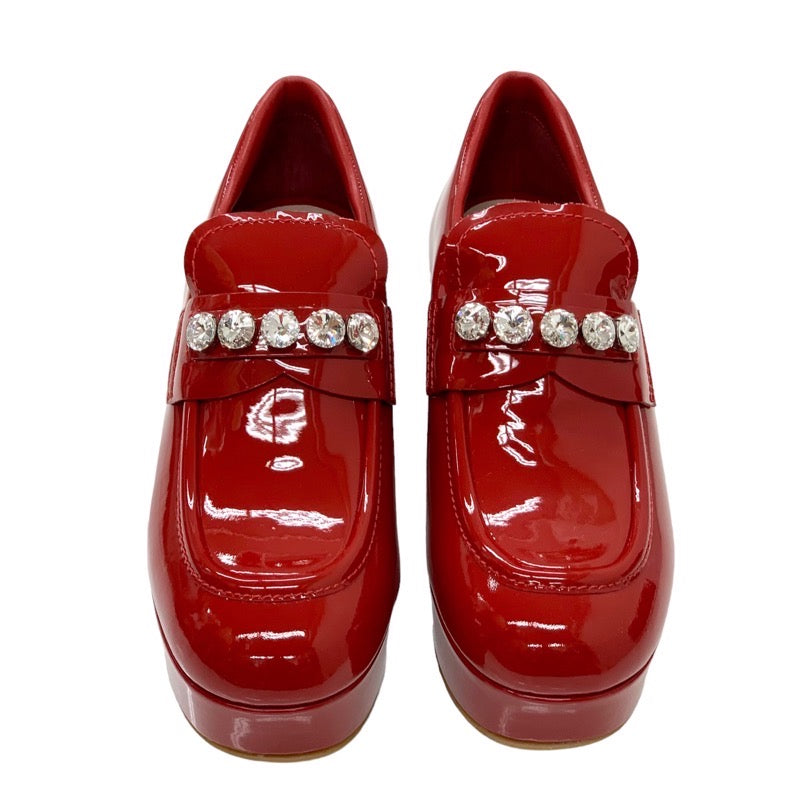 【新品】miumiu ローファー　24cm ビジュー　リボン org.jpg