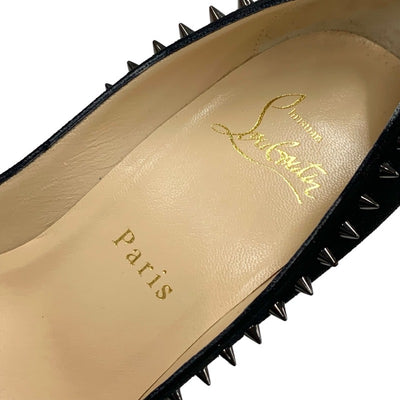 クリスチャンルブタン Christian Louboutin パンプス 靴 シューズ スエード ブラック 黒 スパイク スタッズ