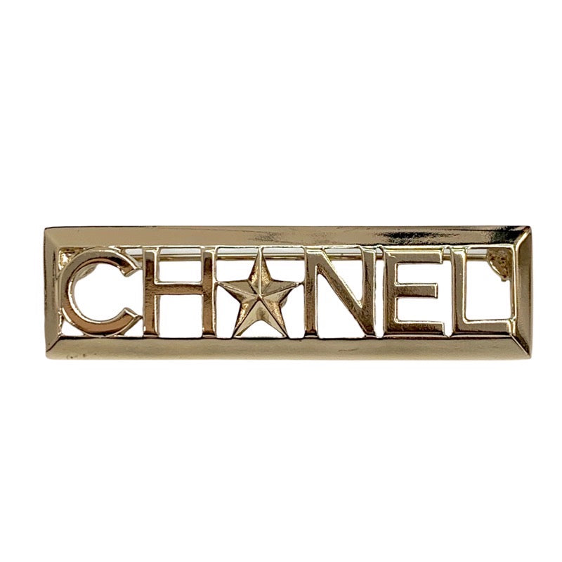 シャネル CHANEL ブローチ コサージュ ゴールド ロゴ スター