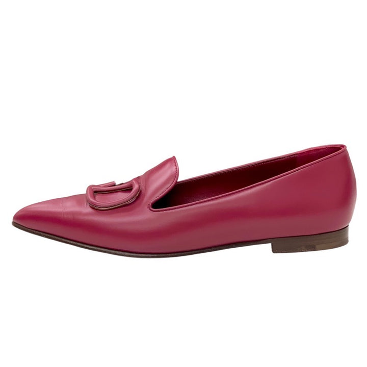 ヴァレンティノ VALENTINO パンプス 靴 シューズ レザー 赤紫 フラット
