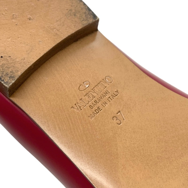 ヴァレンティノ VALENTINO パンプス 靴 シューズ レザー 赤紫 フラット