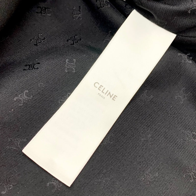 セリーヌ CELINE ボトムス ウール ブラック ゴールド 未使用 ボックスプリーツスカート ヘリンボーンツイード スパンコール