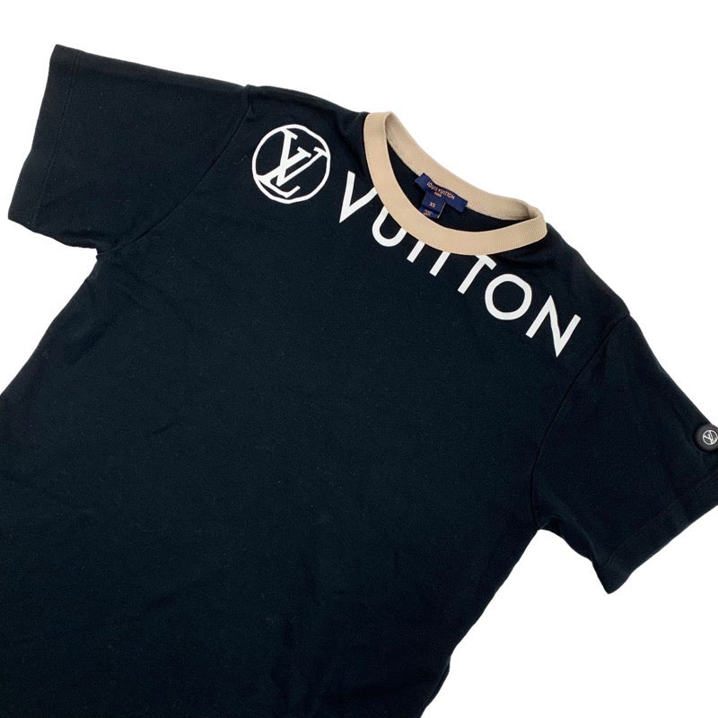 ルイヴィトン LOUIS VUITTON トップス コットン ブラック Tシャツ ロゴ