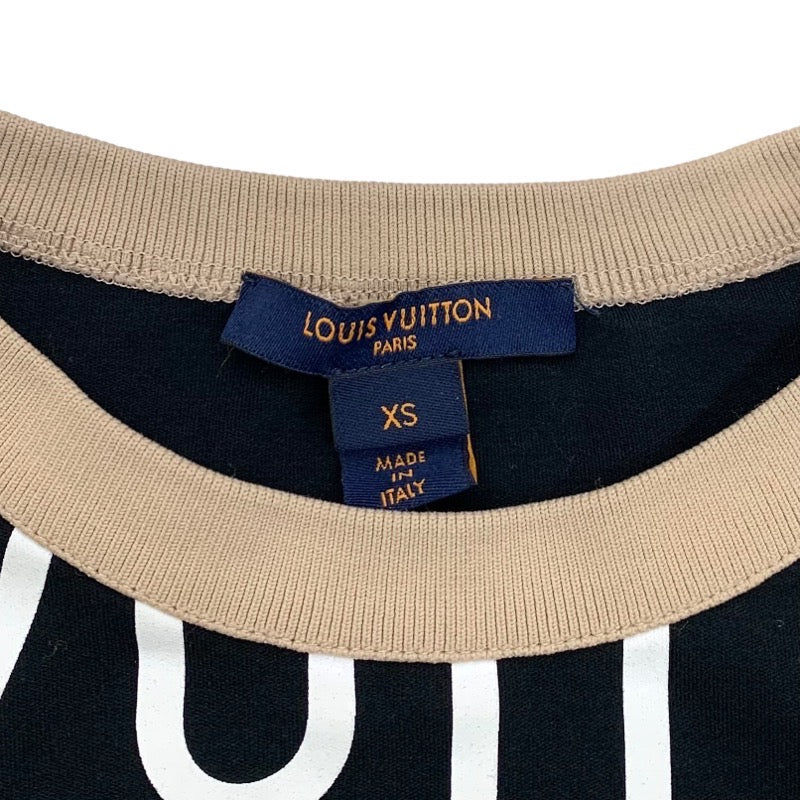 ルイヴィトン LOUIS VUITTON トップス コットン ブラック Tシャツ ロゴ