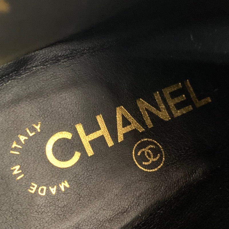 シャネル CHANEL ブーツ ショートブーツ 靴 シューズ ファブリック メタリックグレー ココマーク パール