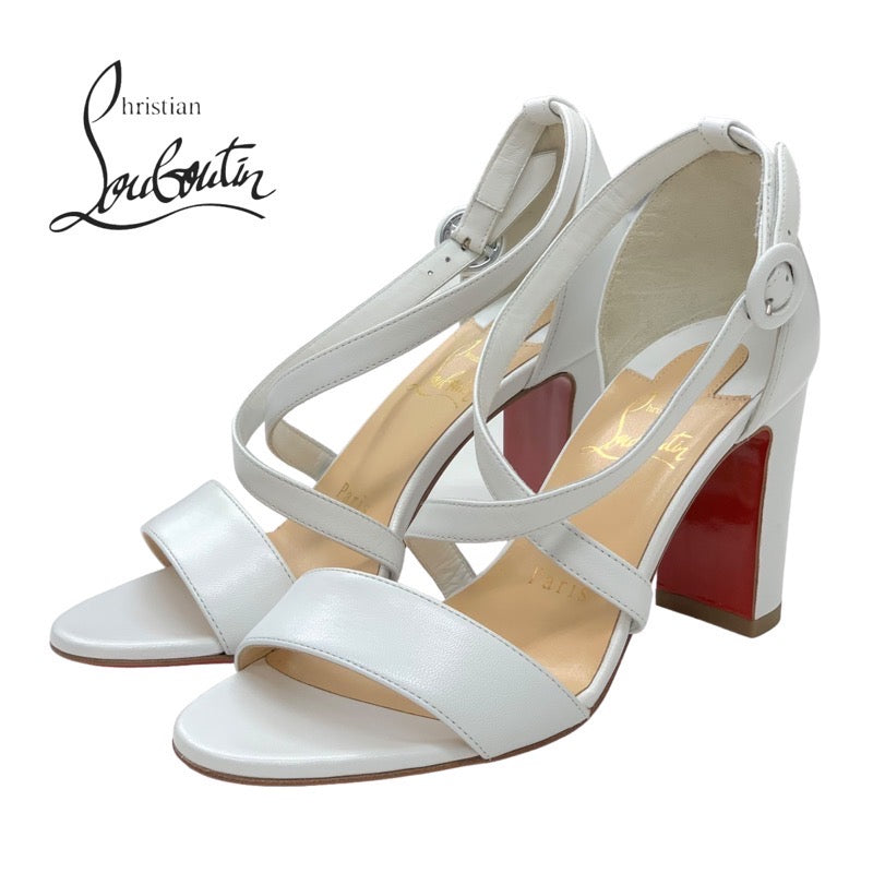 Christian Louboutin Sandals, Shoes, Leather, White, Unused, Strap