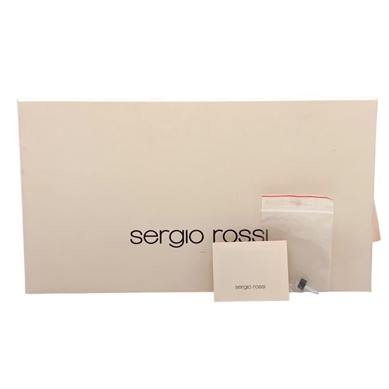未使用 セルジオロッシ Sergio Rossi パンプス 靴 シューズ ロゴプレート sr1 スエード 赤紫