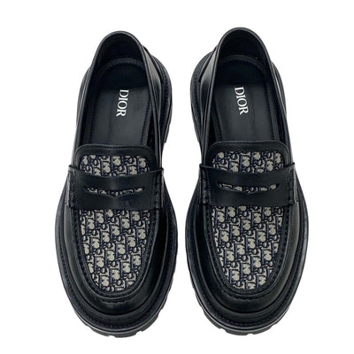 クリスチャンディオール CHRISTIAN DIOR DIOR EXPLORER ローファー 革靴 靴 シューズ レザー ブラック ベージュ オブリーク メンズ