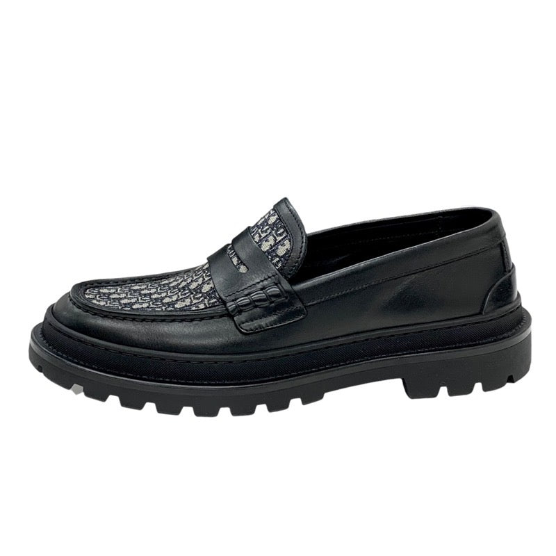 クリスチャンディオール CHRISTIAN DIOR DIOR EXPLORER ローファー 革靴 靴 シューズ レザー ブラック ベージュ オブリーク メンズ