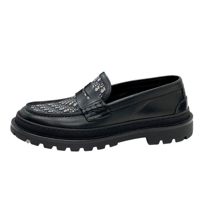 クリスチャンディオール CHRISTIAN DIOR DIOR EXPLORER ローファー 革靴 靴 シューズ レザー ブラック ベージュ オブリーク メンズ