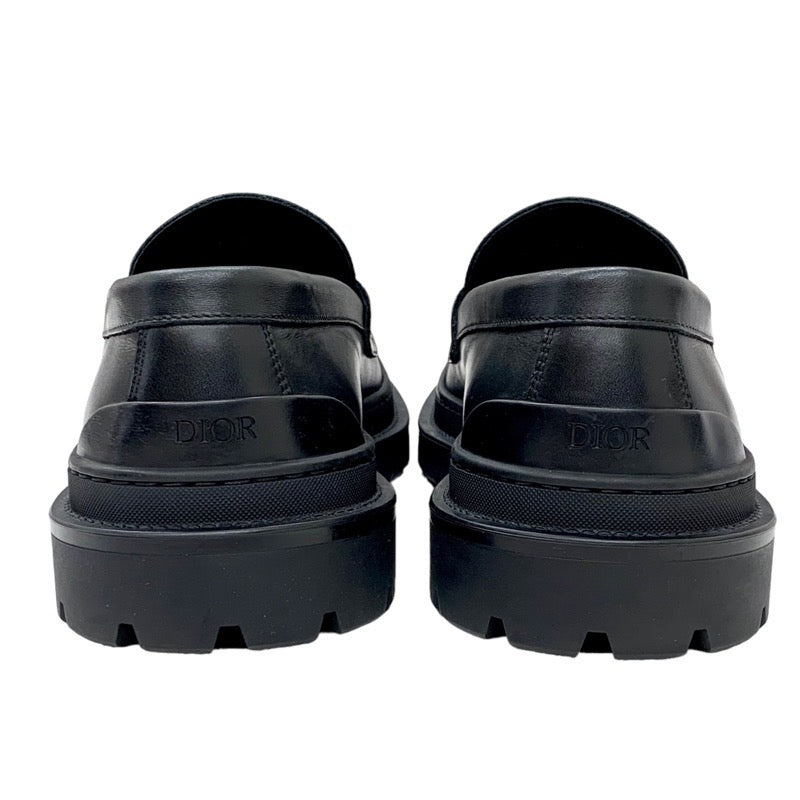 クリスチャンディオール CHRISTIAN DIOR DIOR EXPLORER ローファー 革靴 靴 シューズ レザー ブラック ベージュ オブリーク メンズ