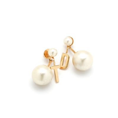クリスチャンディオール CHRISTIAN DIOR ピアス イヤリング ゴールド TD ロゴ パール