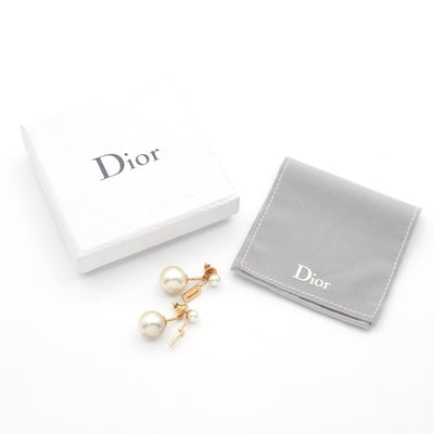 クリスチャンディオール CHRISTIAN DIOR ピアス イヤリング ゴールド TD ロゴ パール