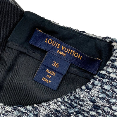 ルイヴィトン LOUIS VUITTON ワンピース ブルー系 グレー系 ラメ モノグラム ノースリーブ