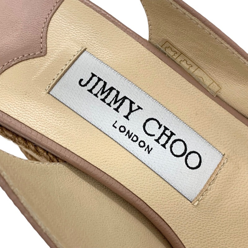 ジミーチュウ JIMMY CHOO AMELY 80 サンダル 靴 シューズ レザー ピンクベージュ 未使用 ウェッジソール