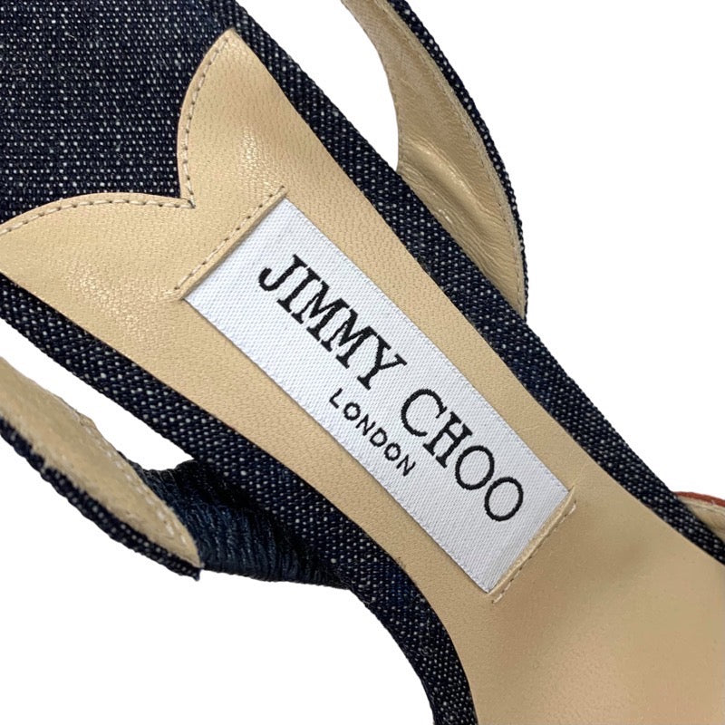 ジミーチュウ JIMMY CHOO パンプス 靴 シューズ レザー スエード デニム シルバー ブラウン系 ネイビー サンダル スリングバック