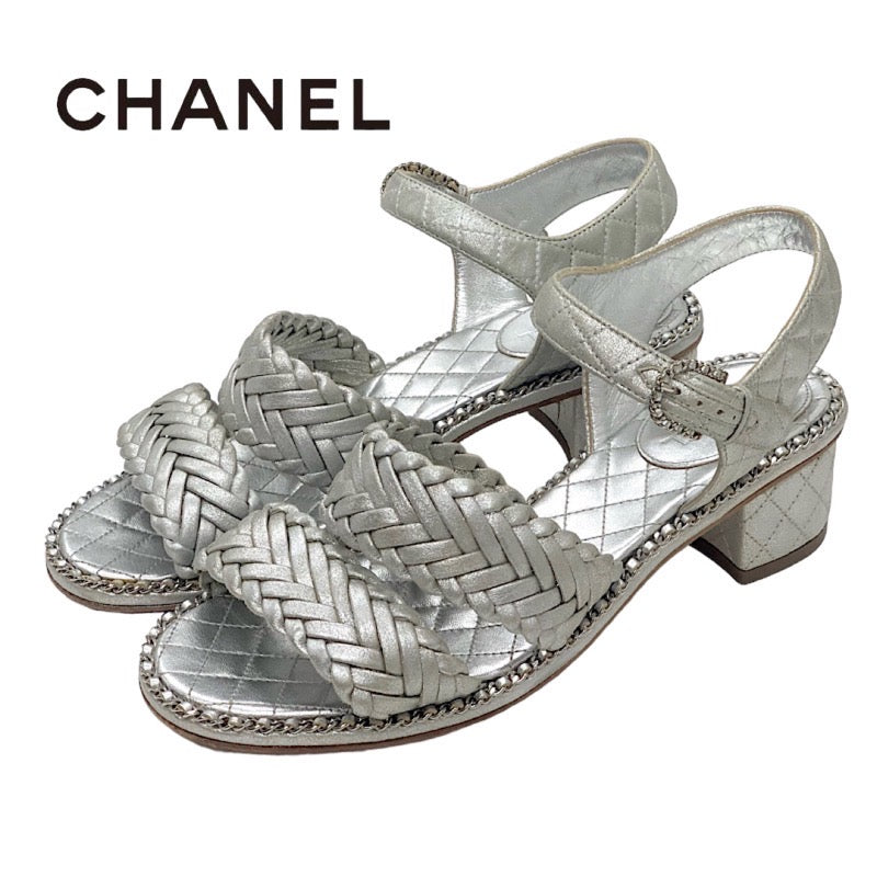 CHANEL ポインテッドトゥサンダル ブラック・ベージュ Edit Sheen ポインテッドトゥサンダル | 人気レディース