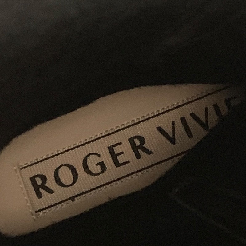 ロジェヴィヴィエ Roger Vivier ウォーキーヴィヴ ブーツ ロングブーツ 靴 シューズ ファブリック ブラック ストラスバックル ビジュー レースアップ