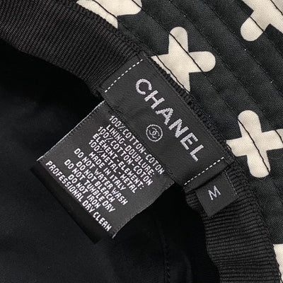 シャネル CHANEL ハット コットン ブラック ホワイト バケットハット 帽子 ココマーク ロゴ